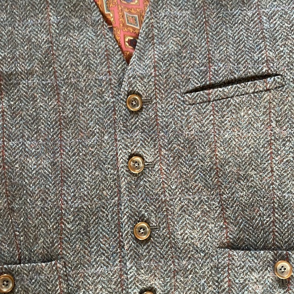Allen Edmonds wool tweed vest. Size S. - Picture 2 of 4